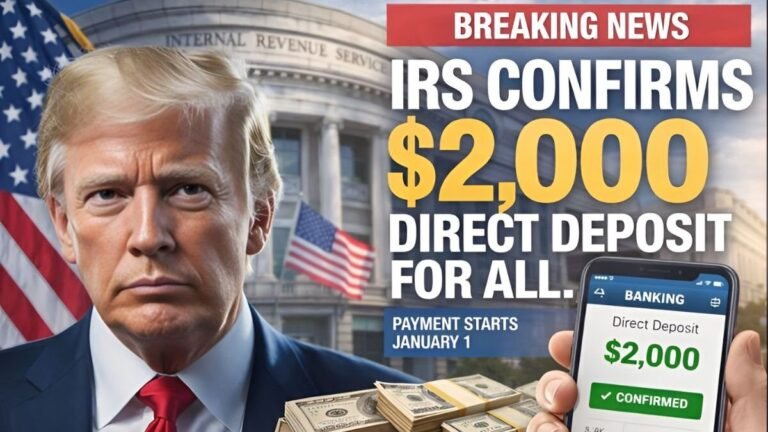 IRS Confirms $2,000 Direct Deposit for All — Payment Begins January 1, 2026