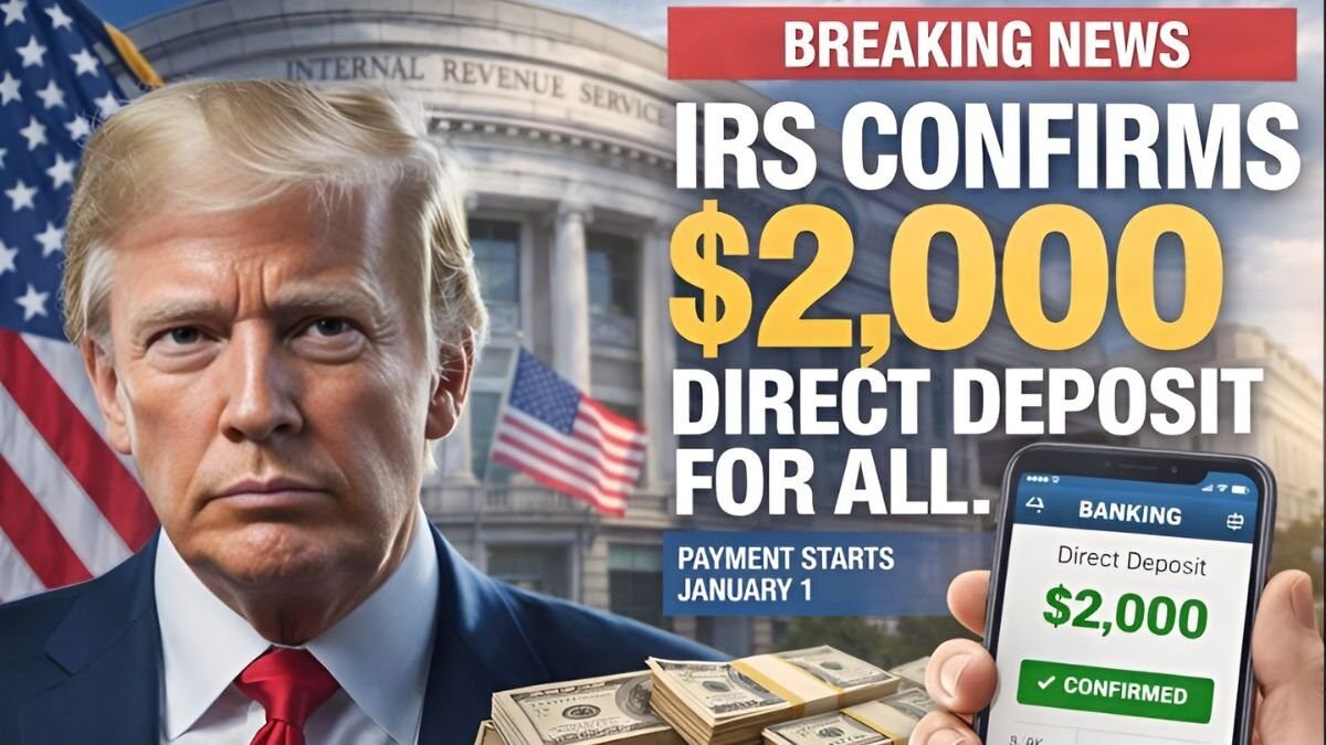 IRS Confirms $2,000 Direct Deposit for All — Payment Begins January 1, 2026