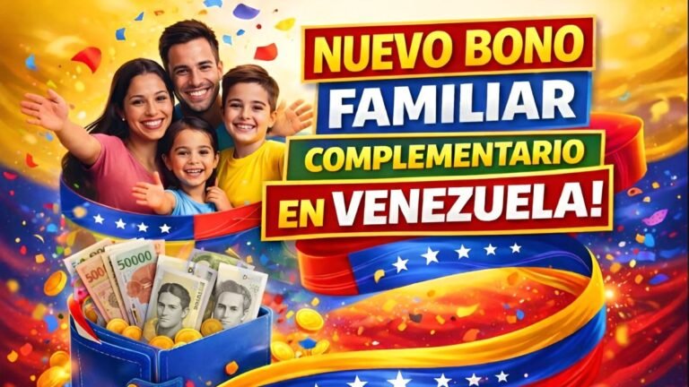 Bono Complementario Familiar, Sistema Patria Venezuela, cómo cobrar bono Patria, Bono Venezuela 2026, ayuda social Venezuela,